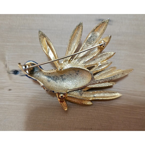 Signed St Labre Brooch Bird in Flight Dimensional Wings Blue Enamel Head & Body‎ - Picture 11 of 16